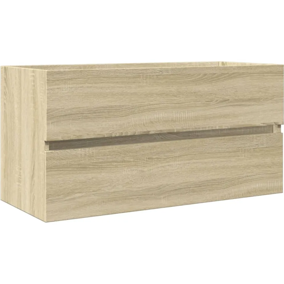 vidaXL 2-delige Badkamermeubelset keramiek en bewerkt hout Bruin