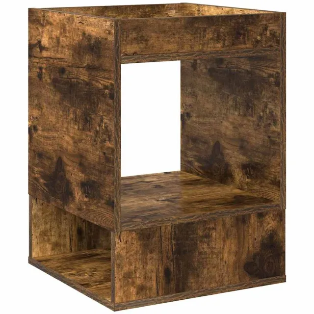 vidaXL Bijzettafel - Rook - Eiken - 40 - x - 40 - x - 56 - cm - Bewerkt - hout Gerookt eiken