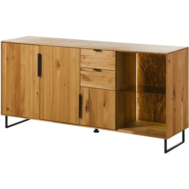 MASSIVMOEBEL24 .DE wilde eik dressoir blank massief hout 160x43x79 cm geolied volledig massief deels gemonteerd LINDAU #08