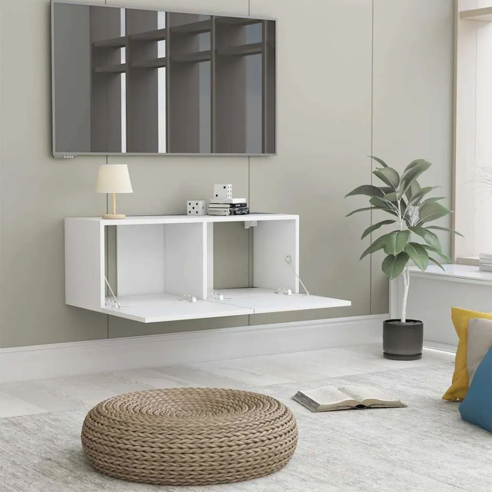 vidaXL Tv-meubel 80x30x30 cm bewerkt hout wit, foto 3