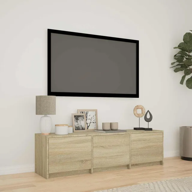 vidaXL TV-kast met LED 140 x 34 x 40 cm Sonoma Eiken Bruin
