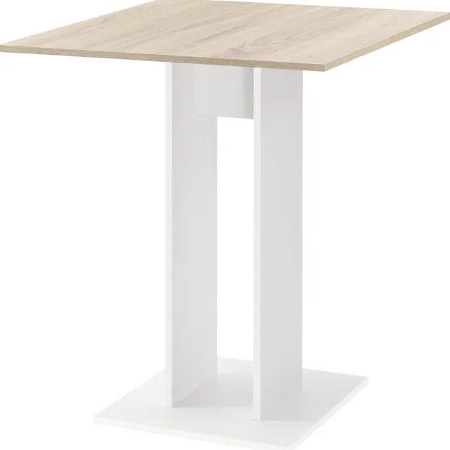 en.casa Design eettafel Lindesnes vierkant 65x65x78 cm hout en wit