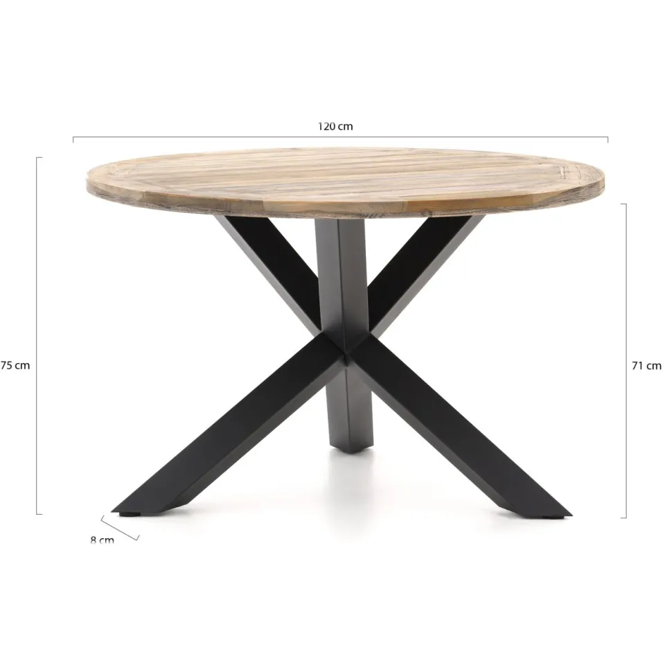 Intenso Furniture Intenso Asti/Rough-Y Ø120cm dining tuinset 5-delig grijs, foto 4