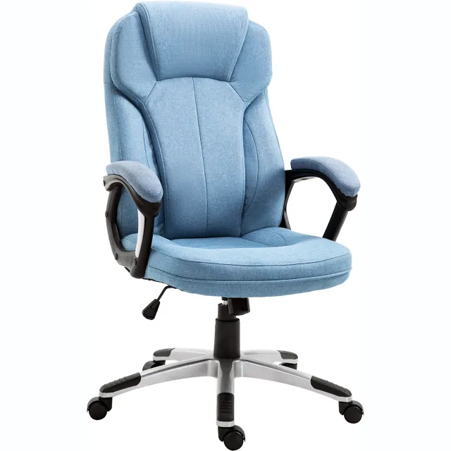 Vinona Ergonomische bureaustoel - Met armleuningen en wipfunctie - In hoogte verstelbaar - 66 x 75 x 110-120 cm - Lichtblauw
