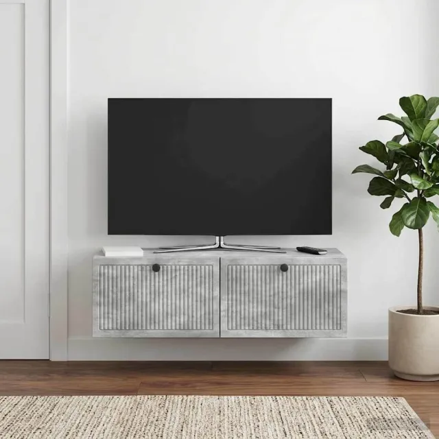 vidaXL Wandbeugel TV-kast Betongrijs 98 x 31 x 30 cm Bewerkt hout
