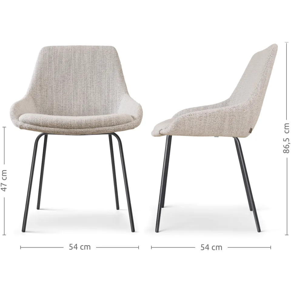 Nolon Nora-Isa eetkamerstoel beige gemêleerd - zwart onderstel, foto 3