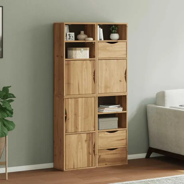 vidaXL Bijzetkasten 4 st ODDA 40x24x79 cm massief grenenhout Bruin