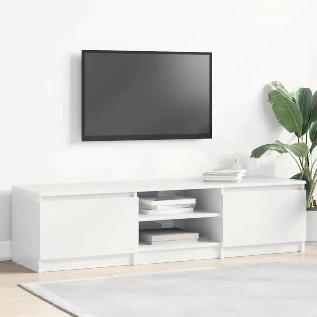 vidaXL Tv-meubel 140x40x35,5 cm bewerkt hout hoogglans wit, foto 2