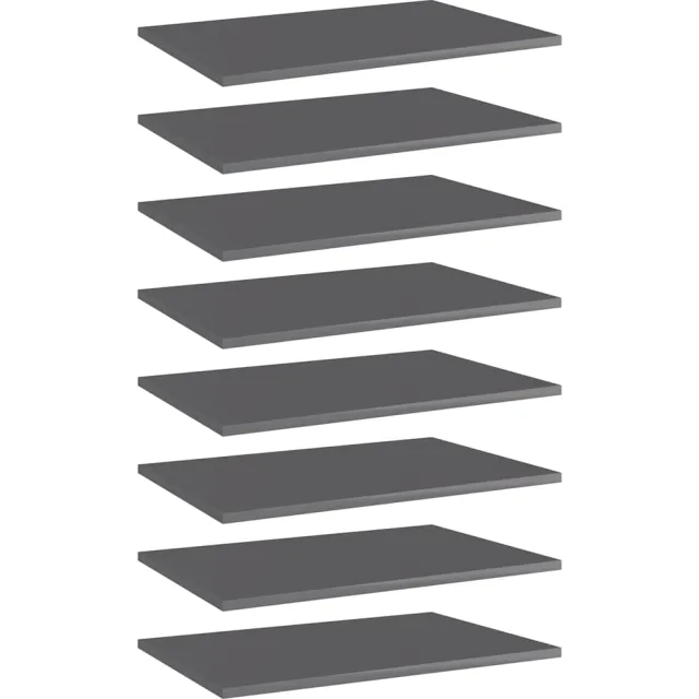 vidaXL Wandschappen 8 st 60x40x1,5 cm bewerkt hout hoogglans grijs