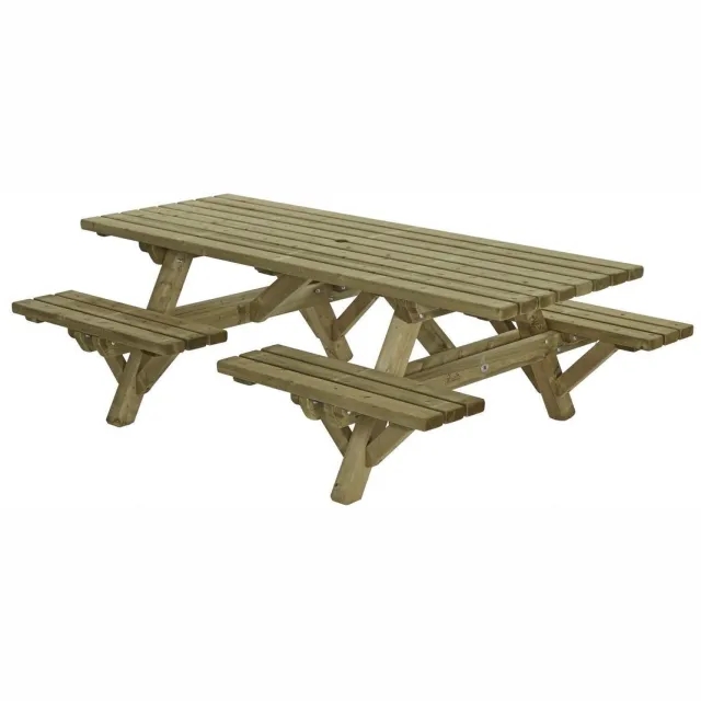 Talen Buitenmeubelen Talen picknicktafel met open instap - 230x160 cm Groen geÏmpregneerd