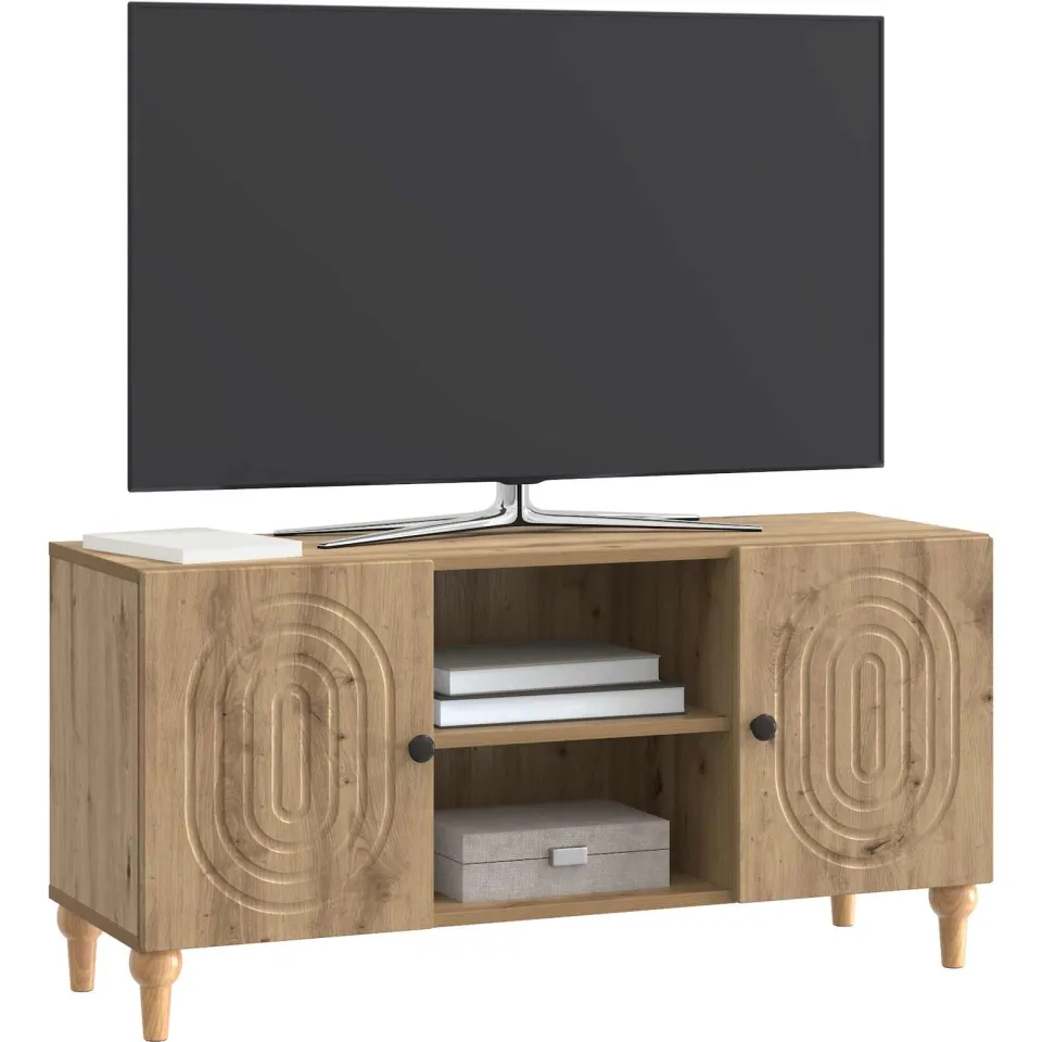 vidaXL TV-kast 102 x 34,5 x 50 cm Artisanaal eiken Bewerkt hout Bruin