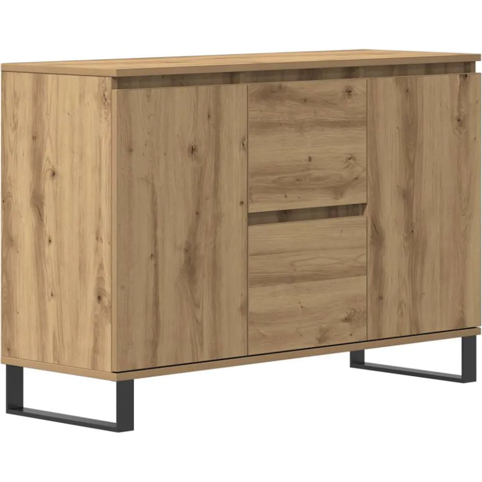 vidaXL Dressoir 101,5x35x70 cm bewerkt hout artisanaal eikenkleurig, foto 3