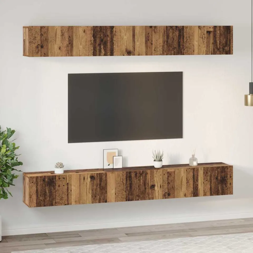 vidaXL Tv-meubelset 6 st 80 x 30 x 30 cm Oudhout bruin, foto 4