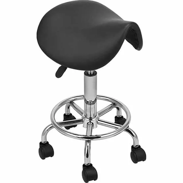 Lowander zadelkruk ergonomisch - Tabouret – Mobiele kruk op wielen – In hoogte verstelbaar van 47-62 cm - Zwart