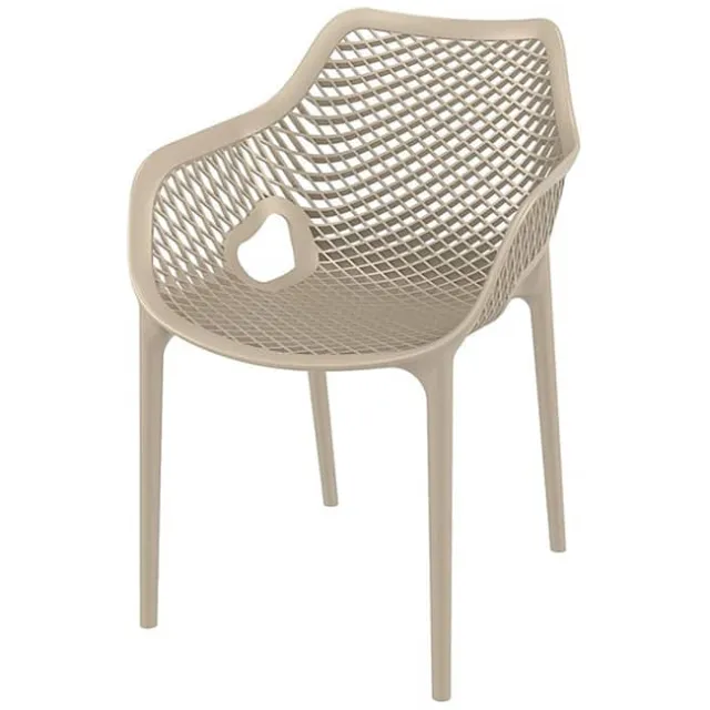 Tuinstoel Ariane met armleuning taupe kunststof