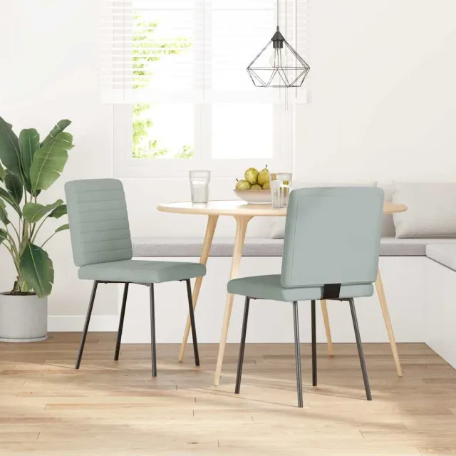 vidaXL Eetkamerstoelen 2 st fluweel lichtgrijs
