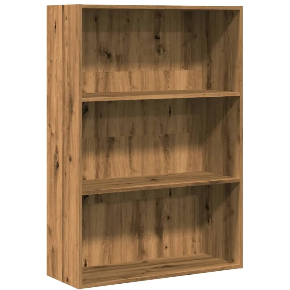 vidaXL Boekenkast 80x30x114 cm bewerkt hout artisanaal eikenkleurig, foto 3