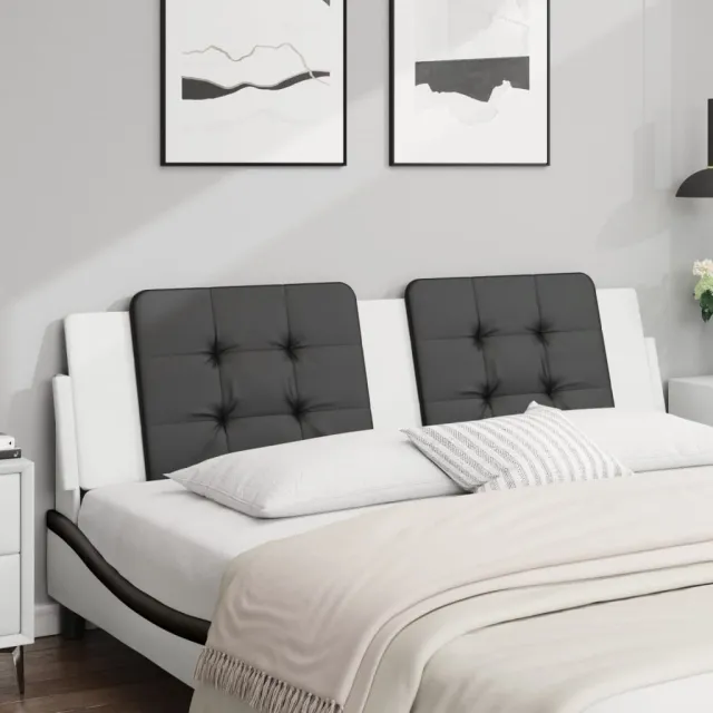 vidaXL Hoofdbordkussen "Zadar" 180 cm kunstleer zwart en wit