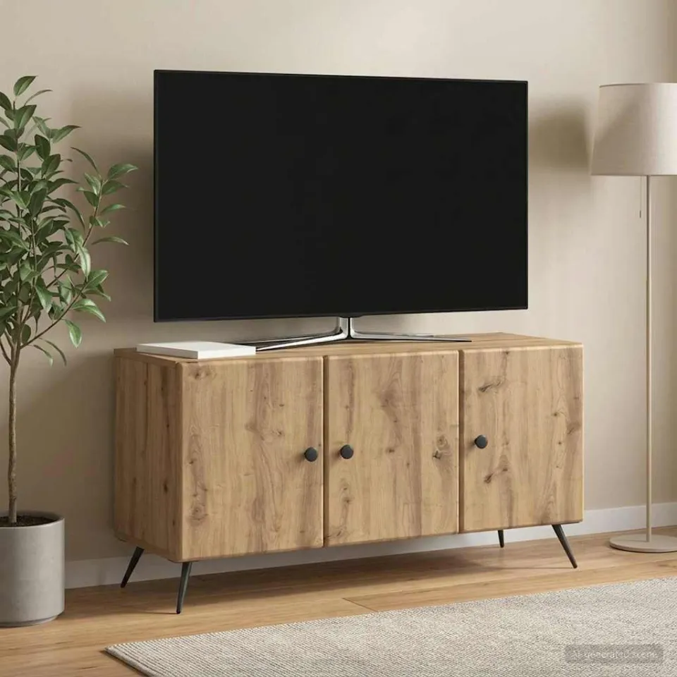 vidaXL TV-kast 99 x 34,5 x 50 cm Artisanaal eiken Bewerkt hout, foto 4