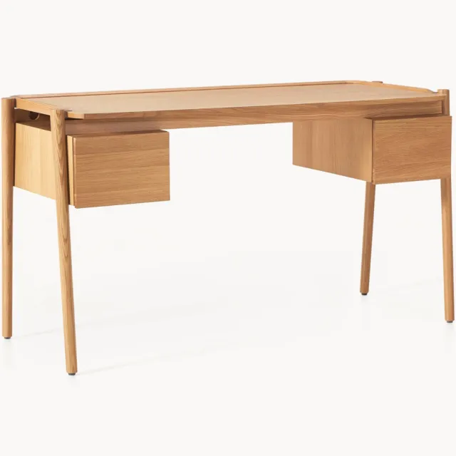 Westwing Collection Houten bureau Libby met lades beige