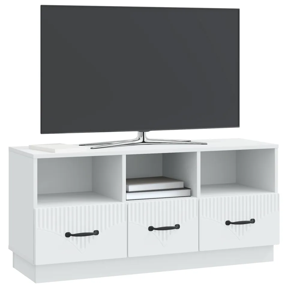 vidaXL TV-kast met lade Wit 102 x 34,5 x 47 cm Bewerkt hout