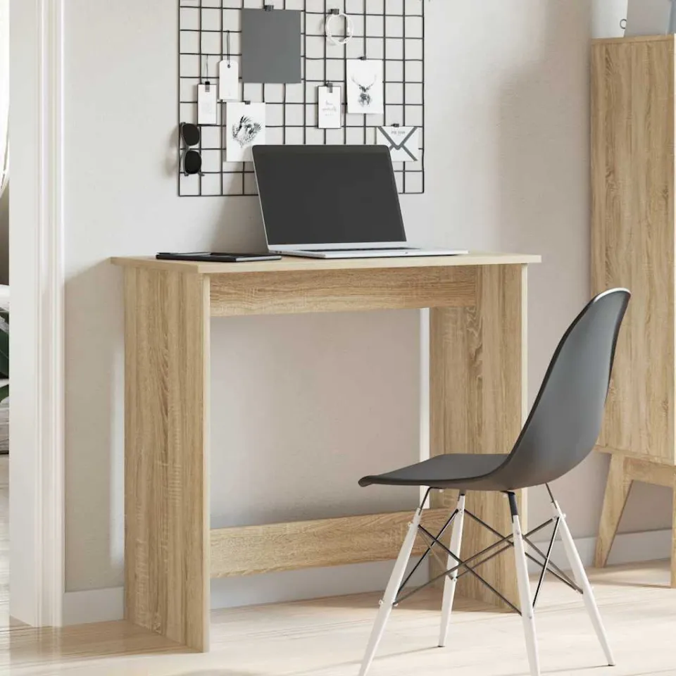 vidaXL Bureau 80x40x75 cm bewerkt hout sonoma eikenkleurig, foto 2