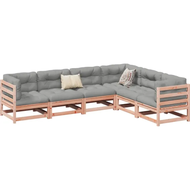 vidaXL 6-delige Loungeset massief douglas vurenhout Bruin
