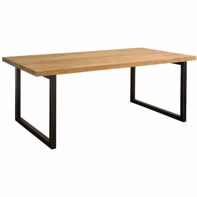 Tower Living Eettafel Lucca - Rechthoek Naturel/Zwart Hout - 220x100x78cm
