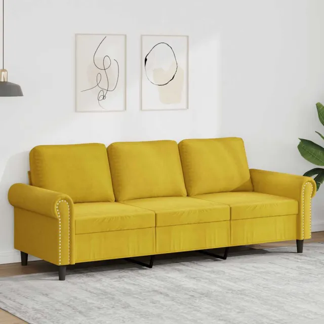 vidaXL Driezitsbank 180 cm fluweel geel