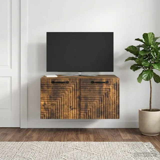 vidaXL Wandbeugel TV-kast Gerookt eiken 59,5 x 41 x 30 cm Bewerkt hout
