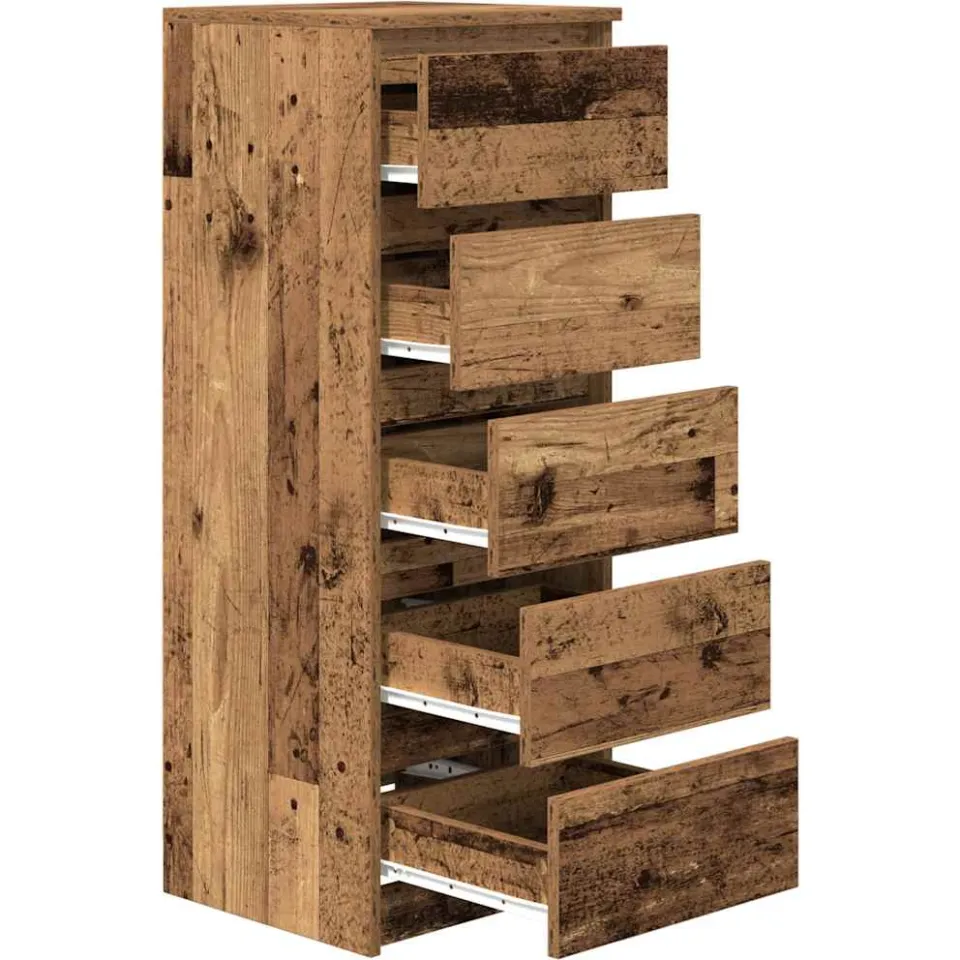 vidaXL Dressoir met lades 37,5x35x99 cm bewerkt hout oud hout bruin, foto 4