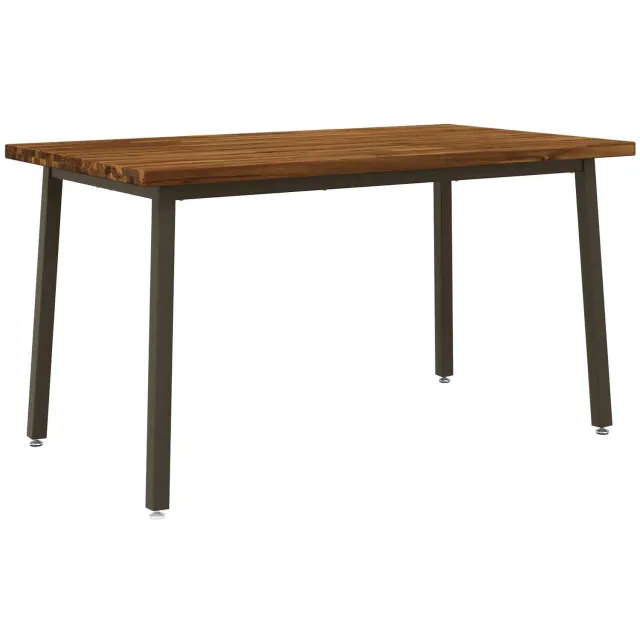 vidaXL Vierkante - Eettafel - 140 - x - 70 - x - 75 - cm - Massief - Acacia - Hout Natuurlijk en Koffie