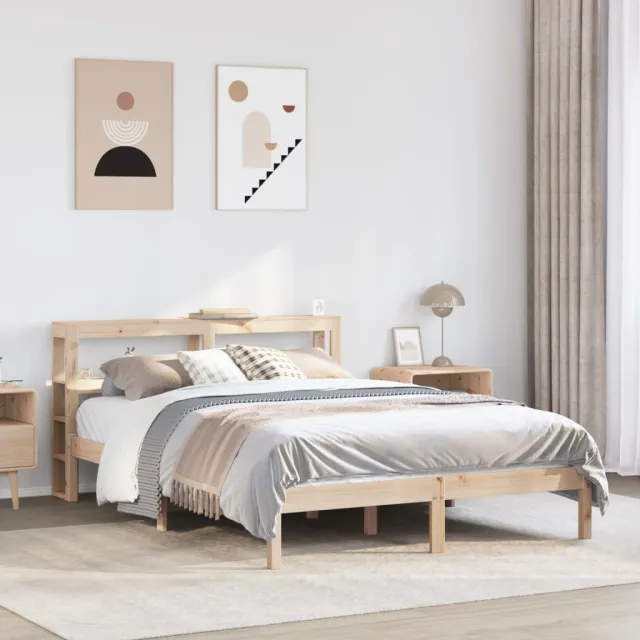 vidaXL Bedframe zonder matras massief grenenhout 150x200 cm Bruin