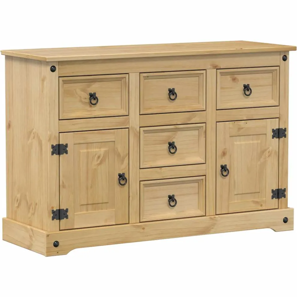 vidaXL Dressoir Corona 112x40x75 cm massief grenenhout bruin, foto 3
