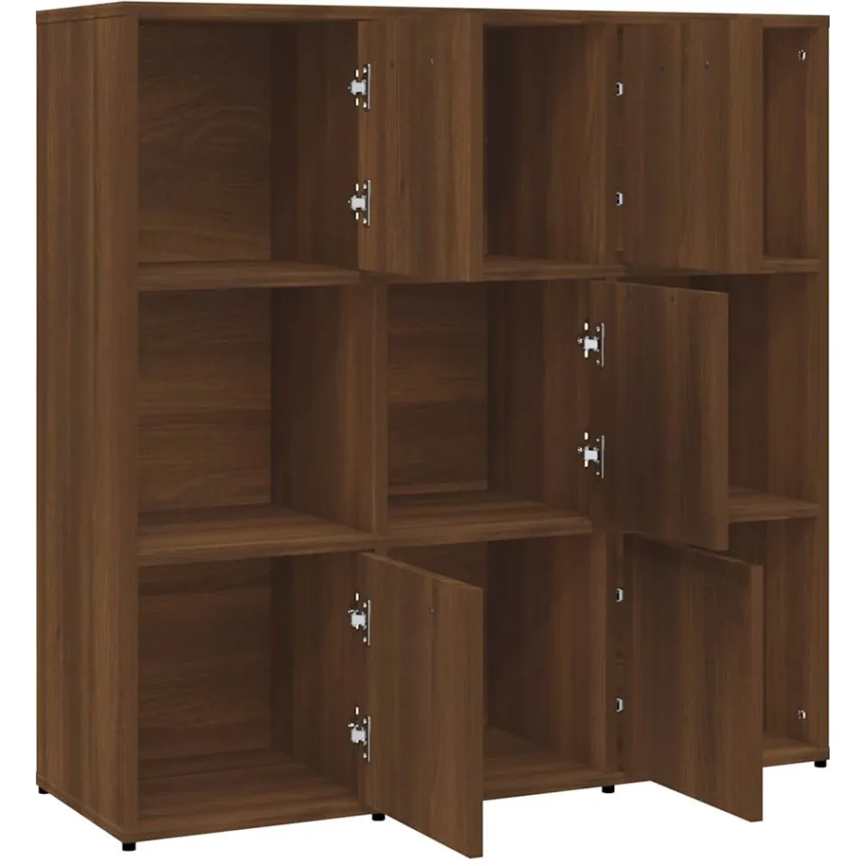 vidaXL Boekenkast 90x30x90 cm bewerkt hout bruin eikenkleur, foto 3