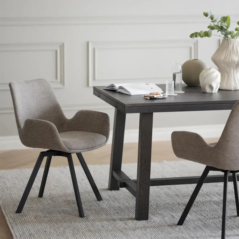 Rowico Home Brooklyn verlengbare houten eettafel donker eiken - 170 x 95 cm, foto 2