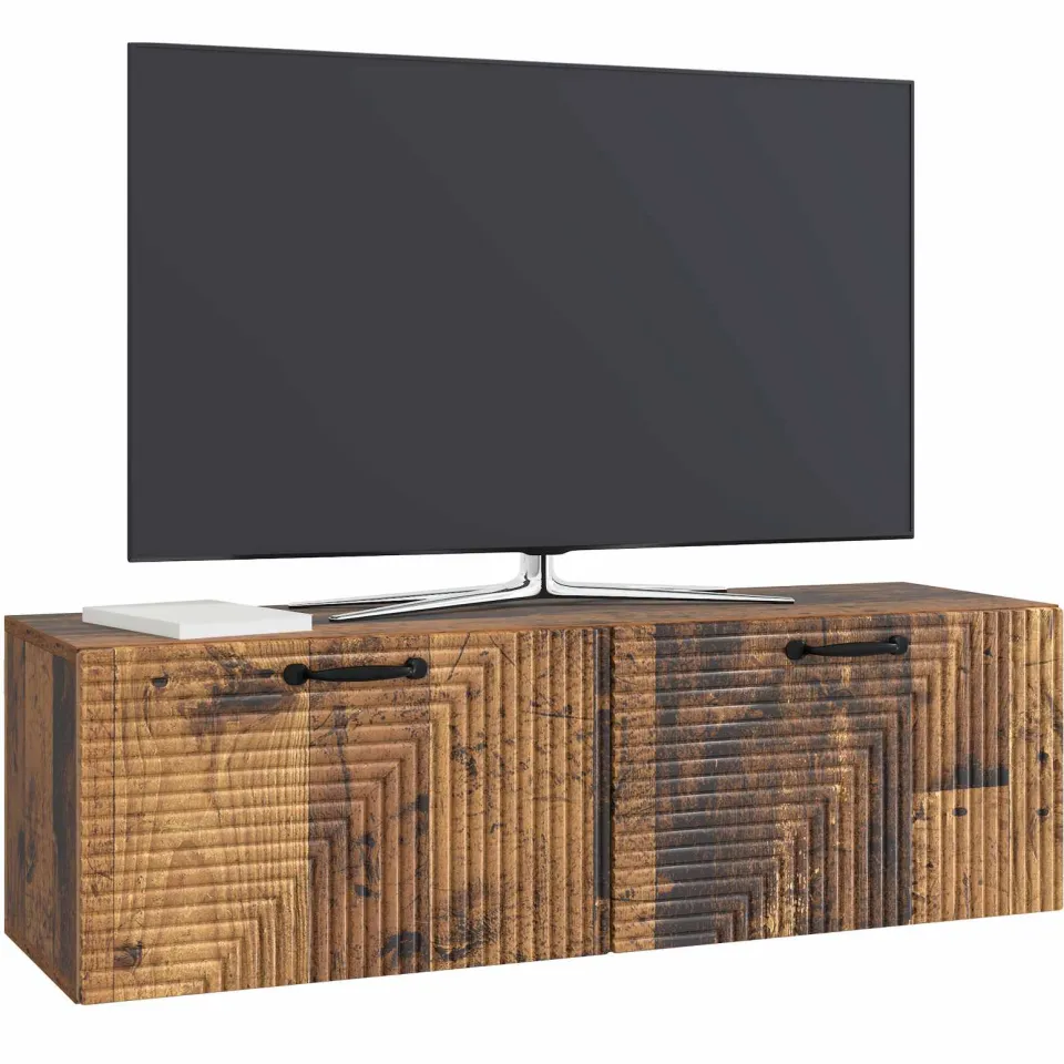 vidaXL Wandbeugel TV-kast Oud hout 98 x 31 x 30 cm Bewerkt hout Bruin
