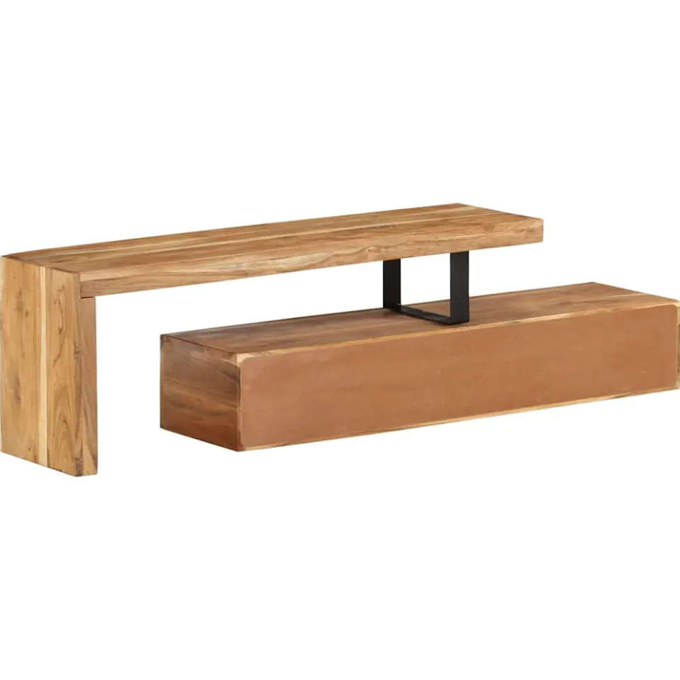 vidaXL Tv-meubel (118-200) x 30 x 40 cm massief acaciahout bruin, foto 3