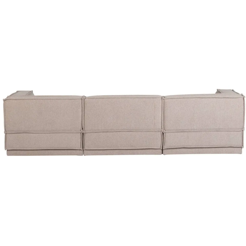 WOOOD Manu Chaise Longue Bank Links - Velvet - Bruin - 73x286x160, foto 4