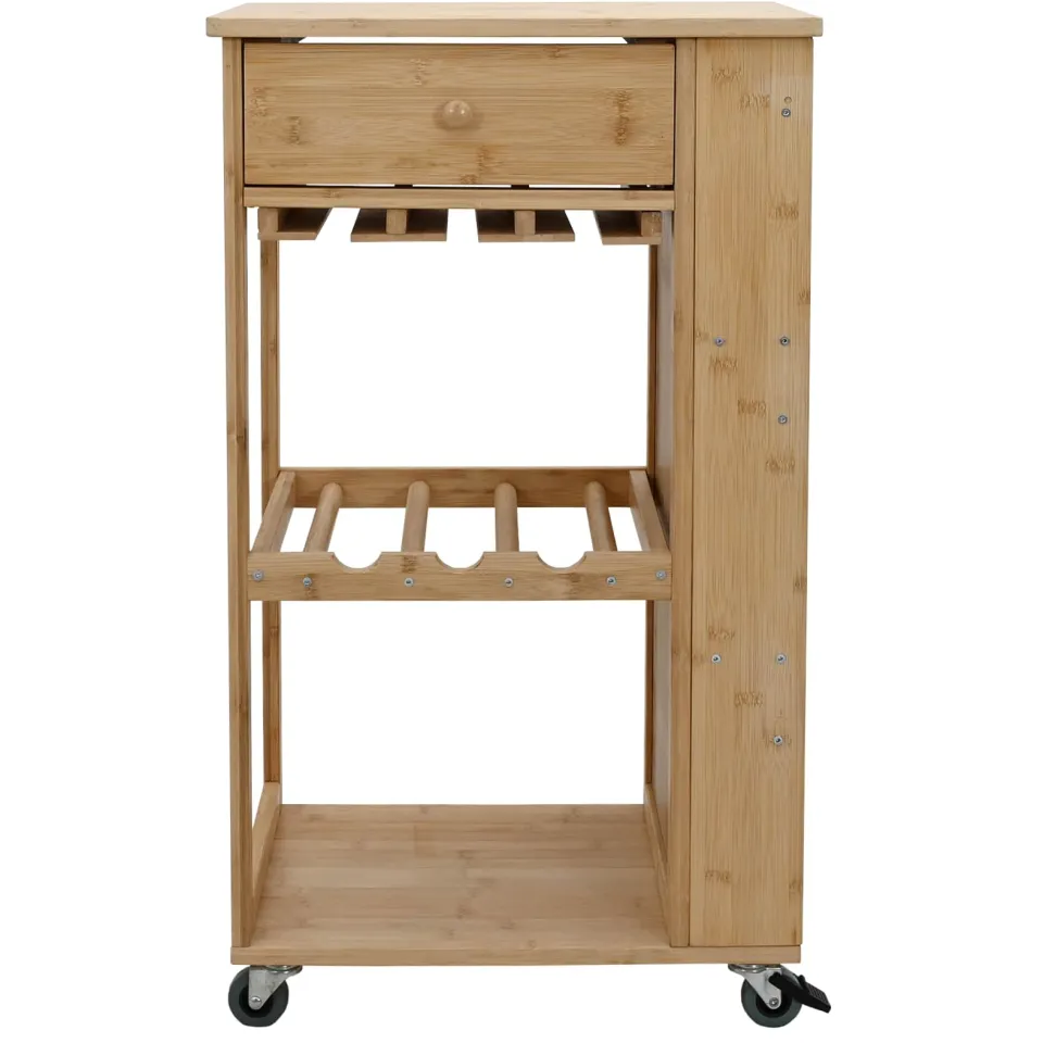 vidaXL Keukentrolley met Wielen Naturel 47,5 x 36 x 83 cm Bamboe, foto 4