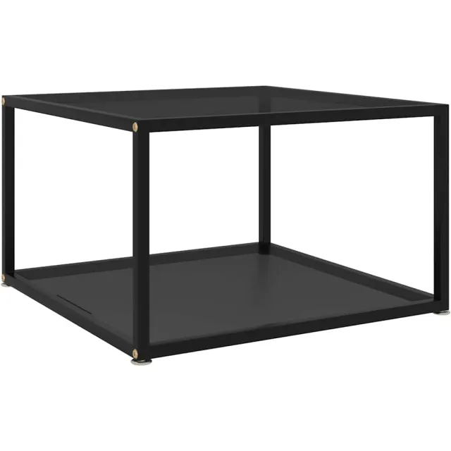vidaXL Salontafel 60x60x35 cm gehard glas zwart, foto 2