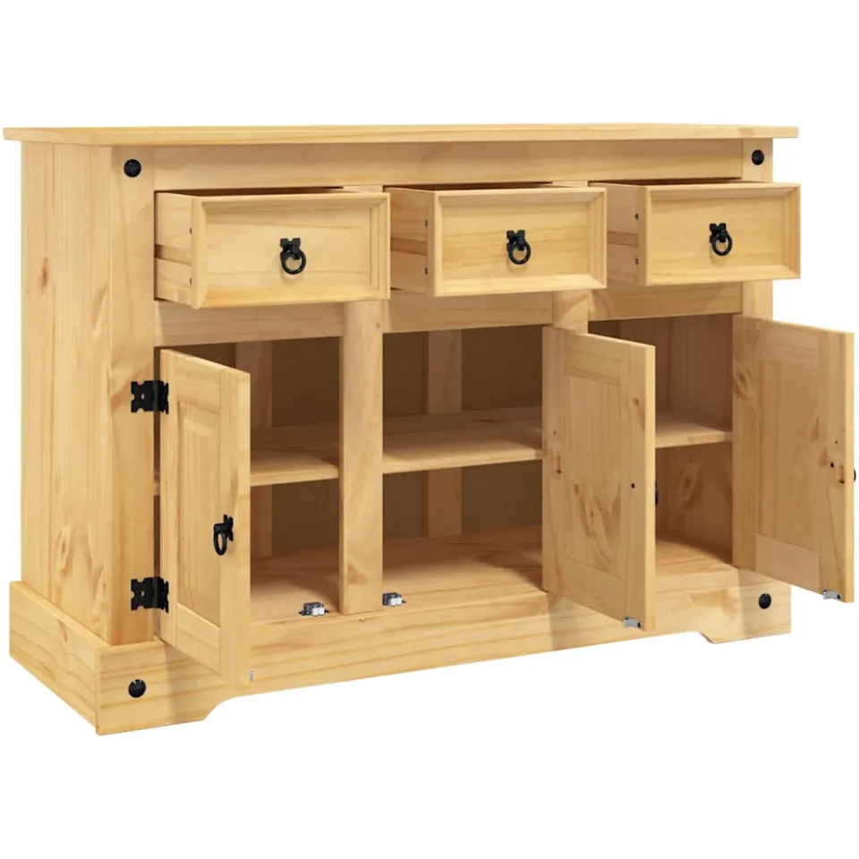 vidaXL Dressoir "Corona" Bruin 112x44x78 cm Massief Hout Mexicaans Dennenhout, foto 4