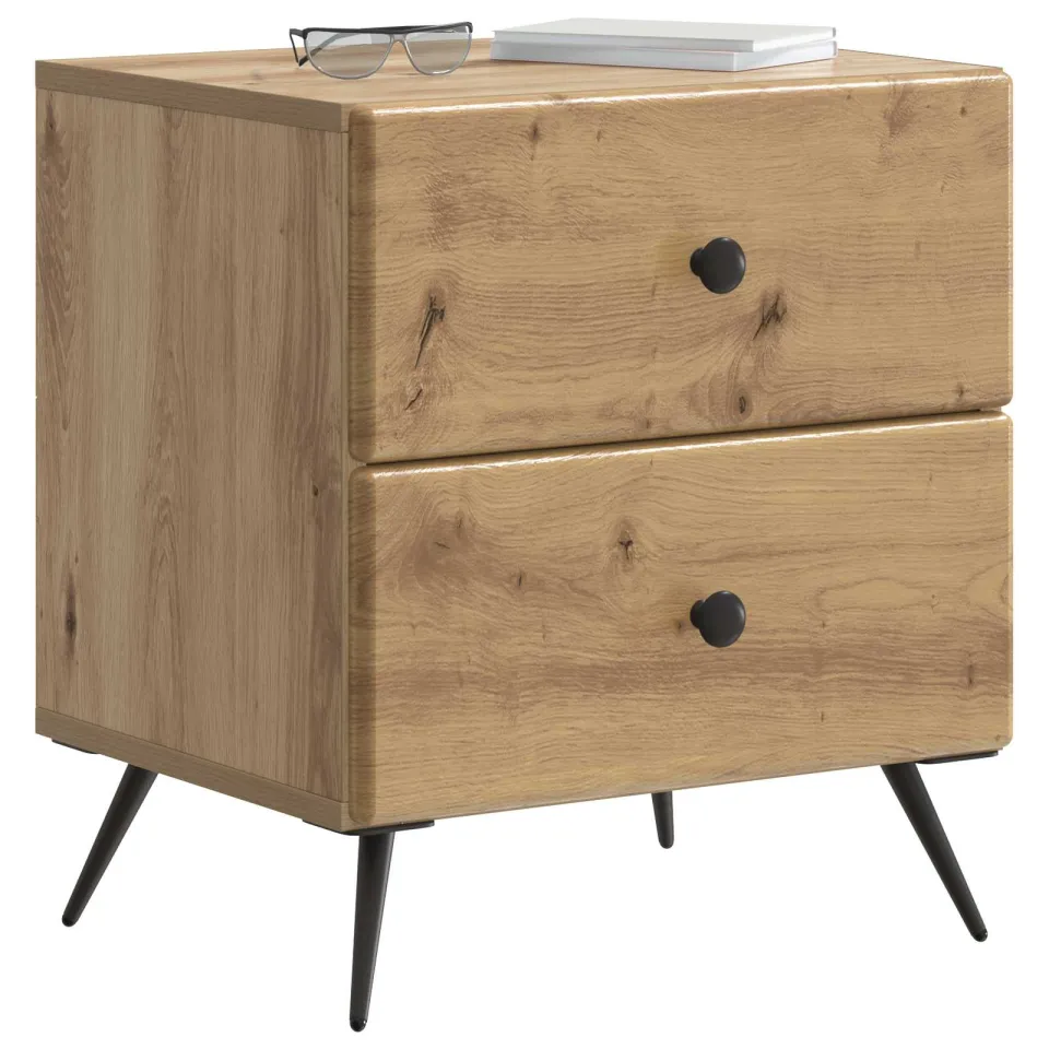 vidaXL Nachtkastje 2 st Artisanaal eiken 43 x 34,5 x 47,5 cm Bruin