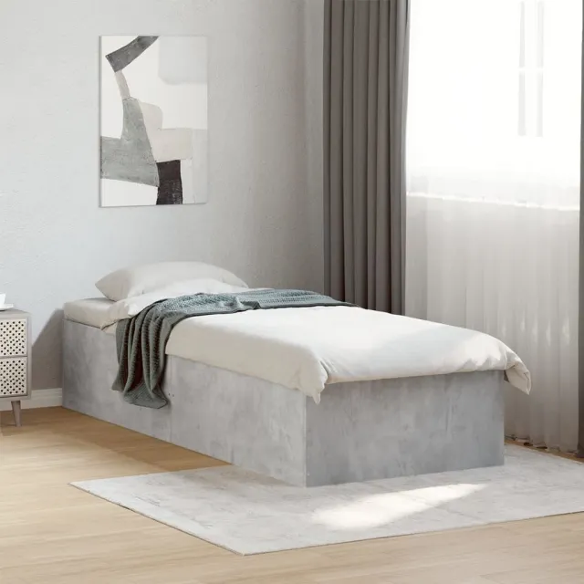 vidaXL Bedframe bewerkt hout betongrijs 100x200 cm grijs