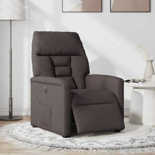 vidaXL Massagestoel elektrisch verstelbaar stof donkergrijs