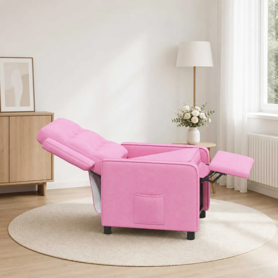vidaXL Ligstoel Roze 65 x 93 x 102 cm Stof, foto 3