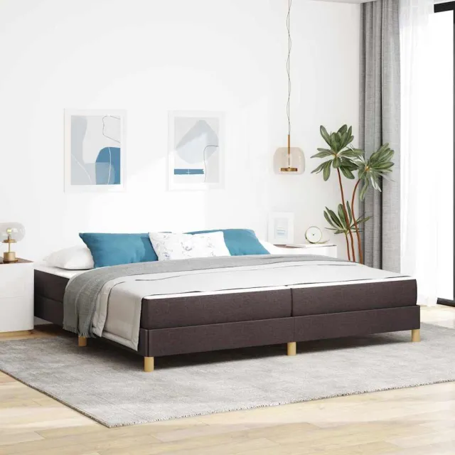 vidaXL Boxspringbed met matras Donkerbruin 200 x 200 cm Stof