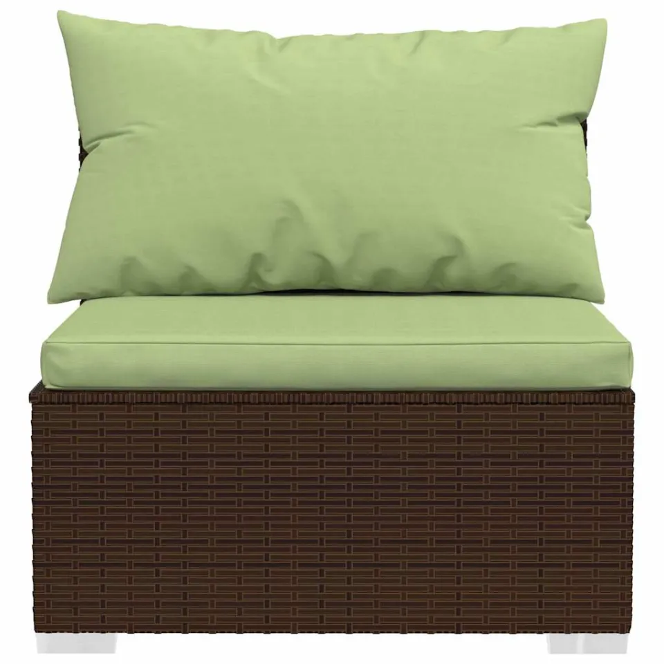 vidaXL 9-delige Loungeset met kussens poly rattan bruin, foto 4