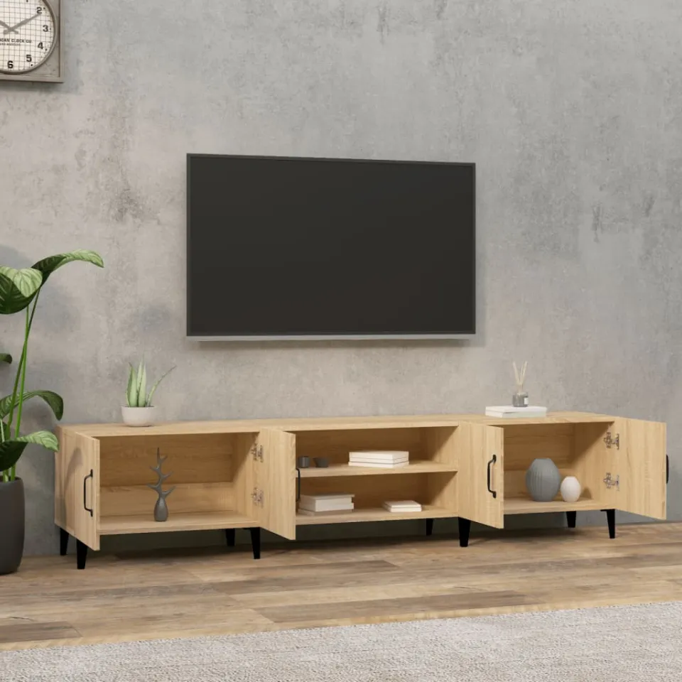 vidaXL Tv-meubel Sonoma eiken 180x31,5x40 cm bewerkt hout, foto 3