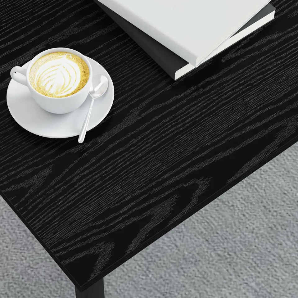 vidaXL Salontafel Zwart Eiken 100 x 50 x 45 cm Bewerkt hout, foto 3